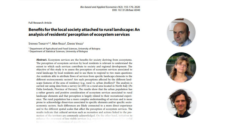 Benefits for the local society attached to rural landscape: An analysis of residents' perception of ecosystem services