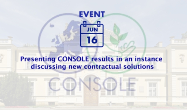 Presenting CONSOLE results in an instance discussing new contractual solutions