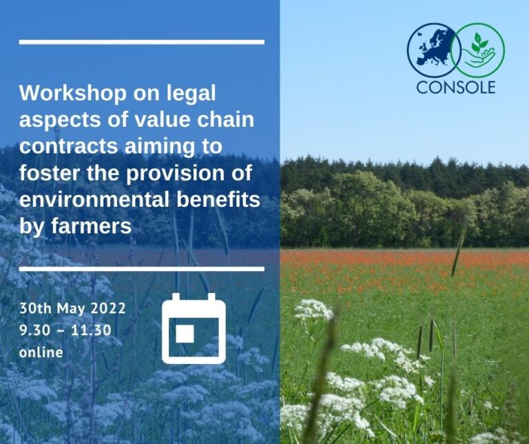 Workshop on legal aspects of value chain contracts aiming to foster the provision of environmental benefits by farmers